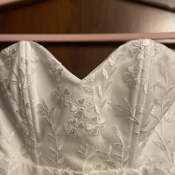 Lulu's White Embroidered Strapless Mini Dress - Picture 2 of 5